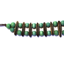 Acacia Rainforest Seed and Green Crystal Bracelet - Natural Artist