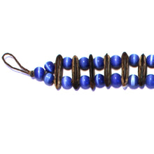 Acacia Rainforest Seed and Royal Blue Crystal Bracelet - Natural Artist