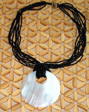 Black Beaded Shell Necklace - Natural Artist
