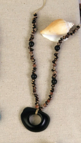 Black Tagua Seed Necklace - Natural Artist