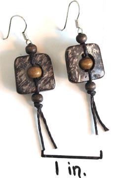 Coconut Earrings - Squared - Natural Artist