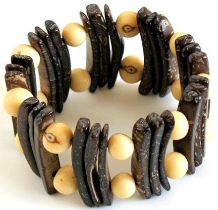 Coconut and Seed Bracelet - Calista - Natural Artist