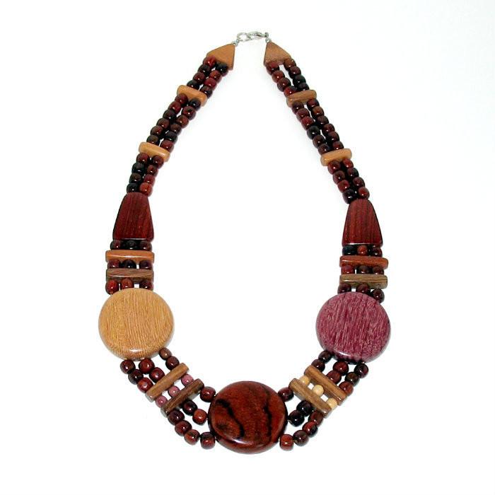 Wood Necklace - Augustina - Natural Artist