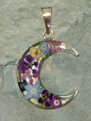 Real Flower Moon Pendent - Meadow - Natural Artist