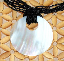 Black Beaded Shell Necklace - Natural Artist