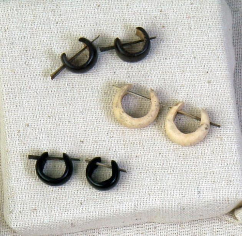 Black Coconut Cuff Earrings - Natural Artist